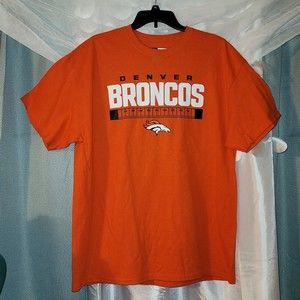NFL OFFICIAL DENVER BRONCOS Football Orange & Logo Men's Size XL Go To Bat